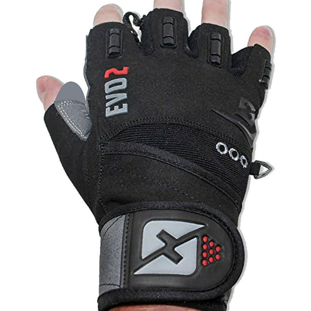 EVO Fitness Weightlifting Gloves Gym Wrist Support Straps Bodybuilding Cycling